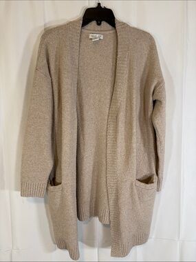 Rachel Zoe Open-Front Long Cardigan in Taupe Beige